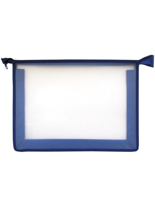 Папка для тетрадей 1 отделение А4 ArtSpace прозрачная/синяя, пластик, на молнии