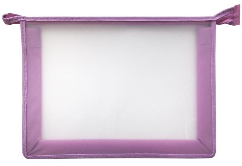 Папка для тетрадей 1 отделение А4 ArtSpace прозрачная/сиреневая, пластик, на молнии