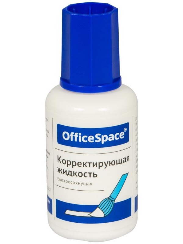 Корректирующая жидкость OfficeSpace, 12мл, на химической основе, с кистью