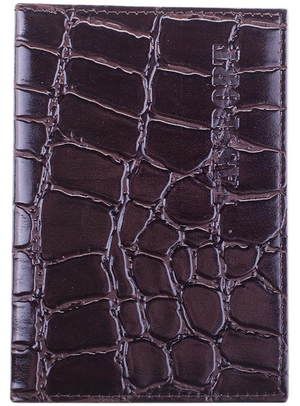 Обложка для паспорта OfficeSpace кожа, темно-коричневый, 