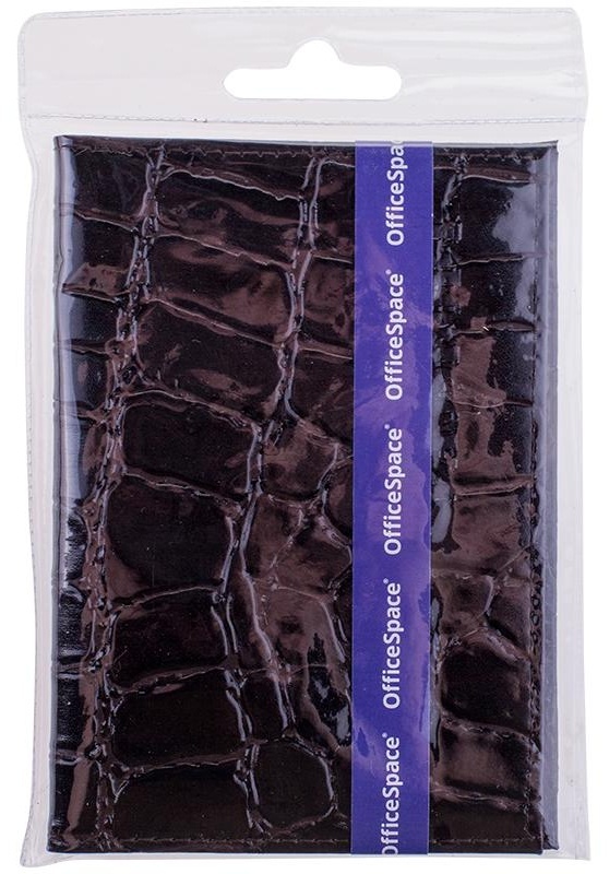 Обложка для паспорта OfficeSpace кожа, темно-коричневый, 