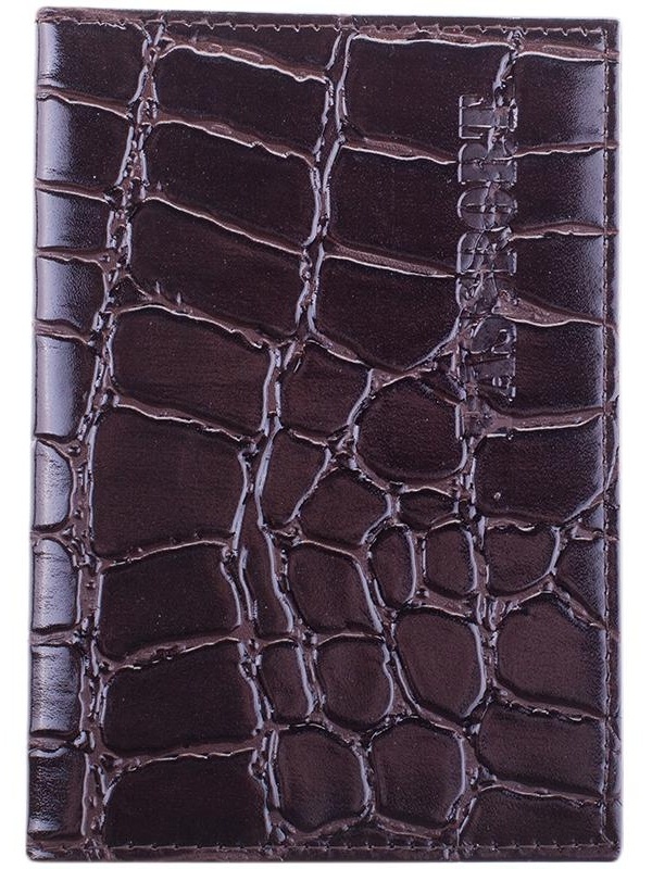 Обложка для паспорта OfficeSpace кожа, темно-коричневый, 