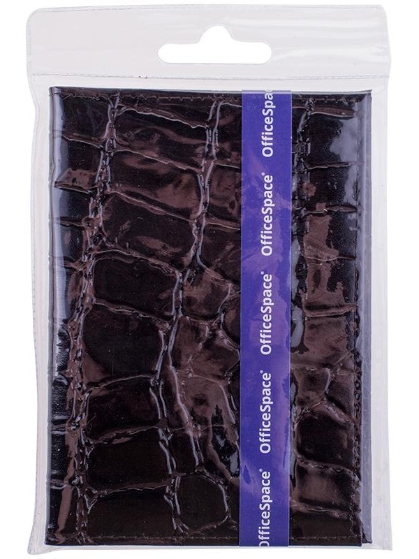 Обложка для паспорта OfficeSpace кожа, темно-коричневый, 