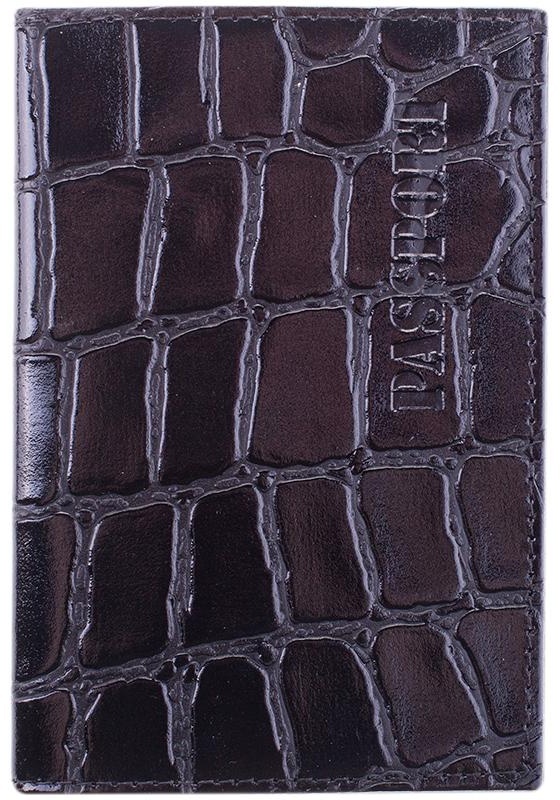 Обложка для паспорта OfficeSpace кожа, черный, 