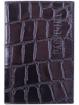 Обложка для паспорта OfficeSpace кожа, черный, 