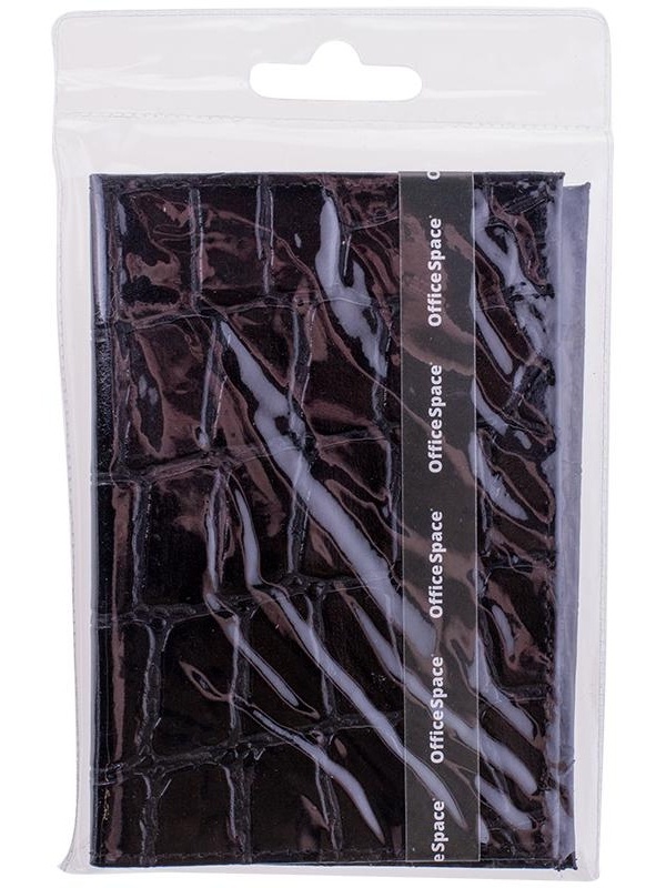 Обложка для паспорта OfficeSpace кожа, черный, 