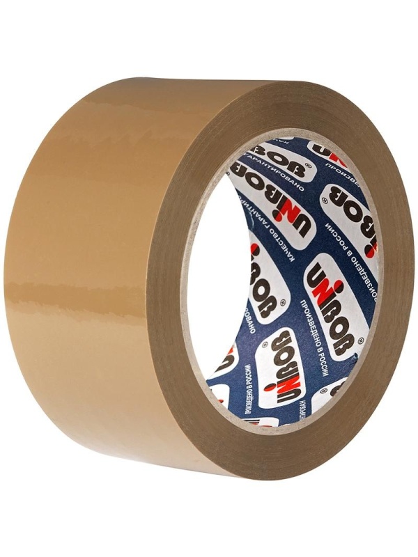 Клейкая лента упаковочная Unibob, 48мм*66м, 45мкм, темная