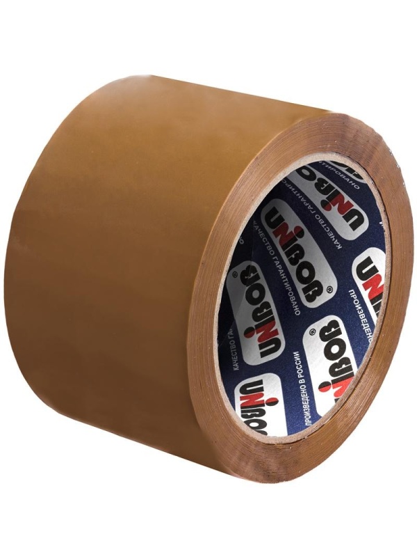 Клейкая лента упаковочная Unibob, 72мм*66м, 45мкм, темная