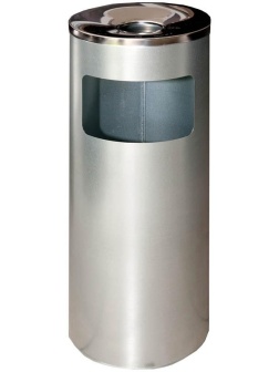 Урна металлическая с пепельницей Титан, 30л, серый металлик