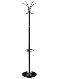 Вешалка напольная Титан Класс-ТМЗ, 395*1835 мм,  металл, черная, 5 крючков, подставка для зонтов