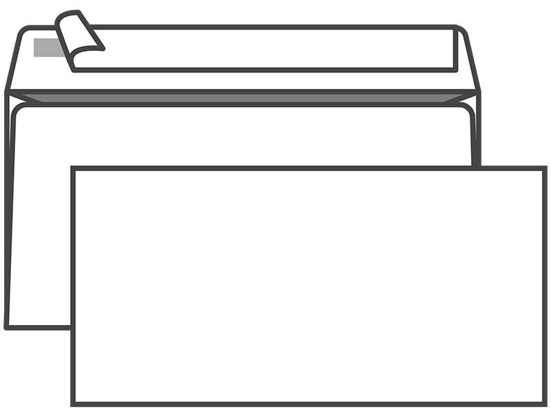 Конверт E65, KurtStrip, 110*220мм, б/подсказа, б/окна, отр. лента, внутр. запечатка