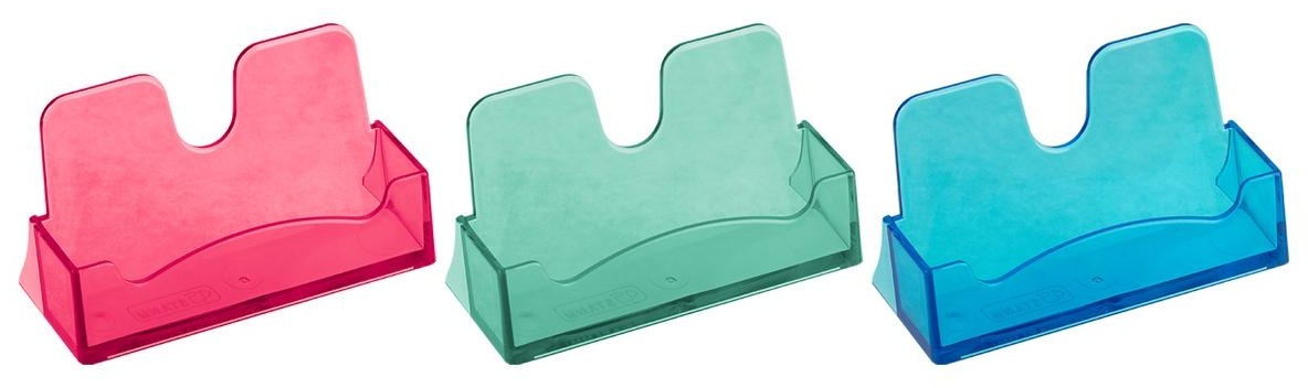 Подставка для визиток настольная СТАММ, 40*100мм, пастельные цвета, ассорти