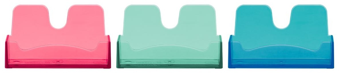 Подставка для визиток настольная СТАММ, 40*100мм, пастельные цвета, ассорти