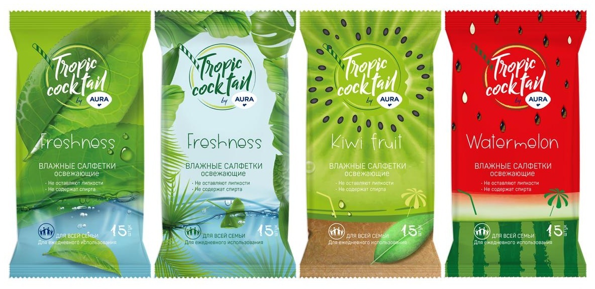 Салфетки влажные Aura 