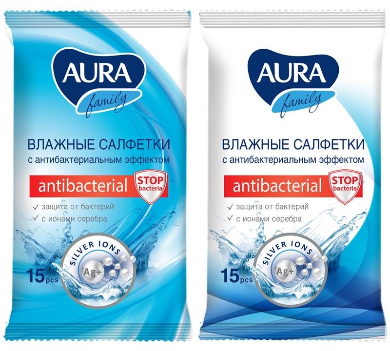 Салфетки влажные Aura 