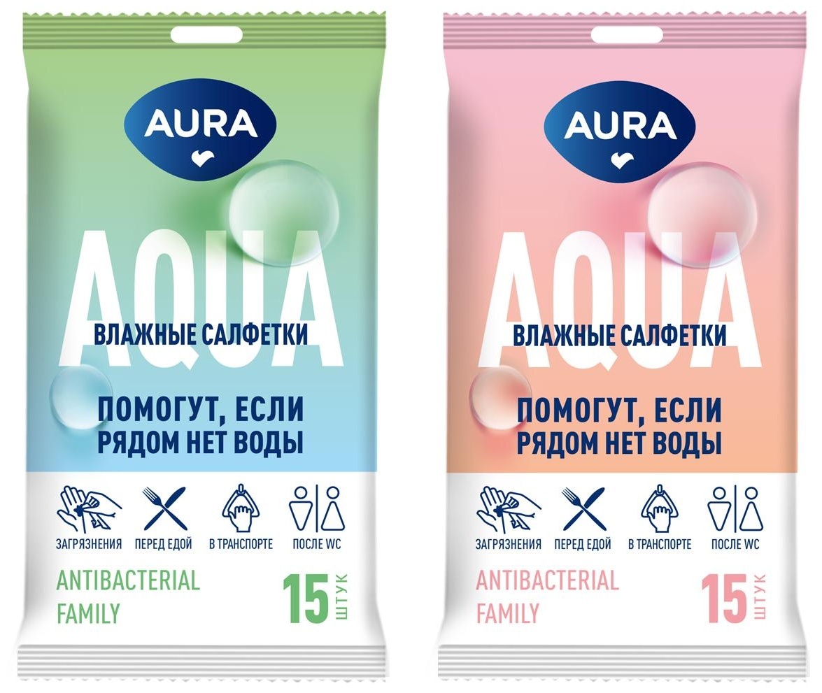 Салфетки влажные Aura 