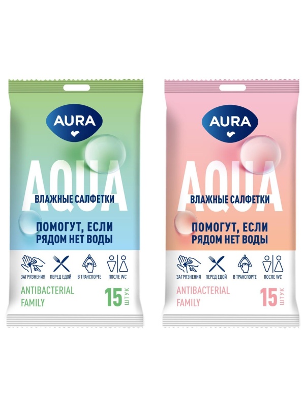 Салфетки влажные Aura 