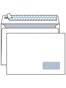 Конверт C4, KurtStrip, 229*324мм, б/подсказа, с прав. окном, отр. лента, внутр. запечатка