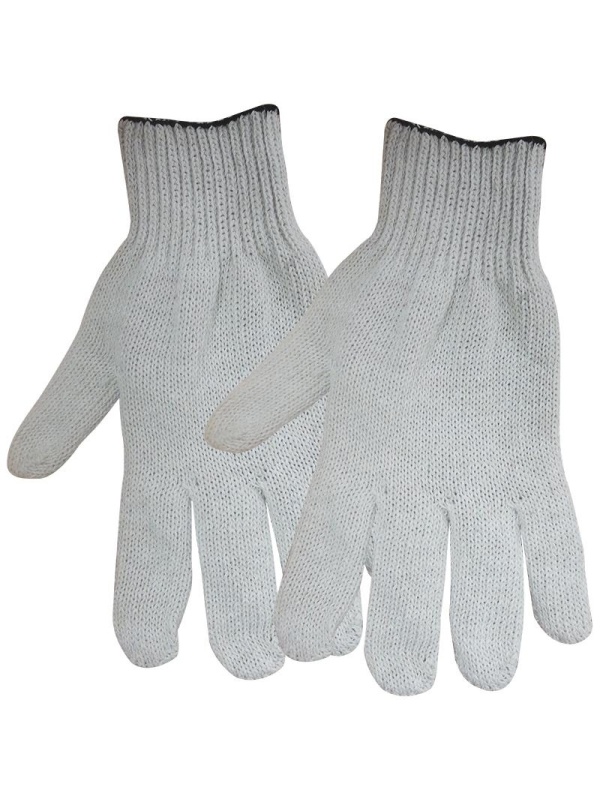 Перчатки х/б 7,5 класс OfficeClean, эконом, без покрытия, 4 нитки, белый, (34-36г), 166 текс