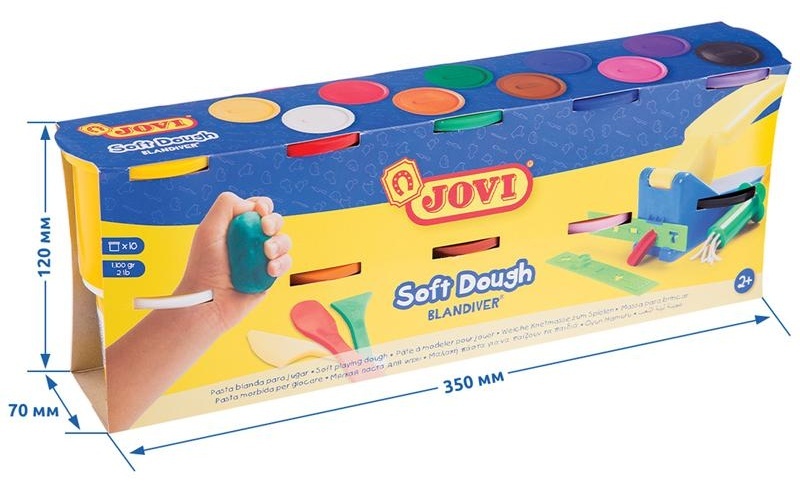 Тесто для лепки JOVI, 10 цветов*110г, картон