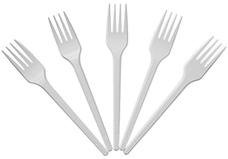 Вилки одноразовые OfficeClean, набор 100шт., эконом, ПС, белые, 16,5см