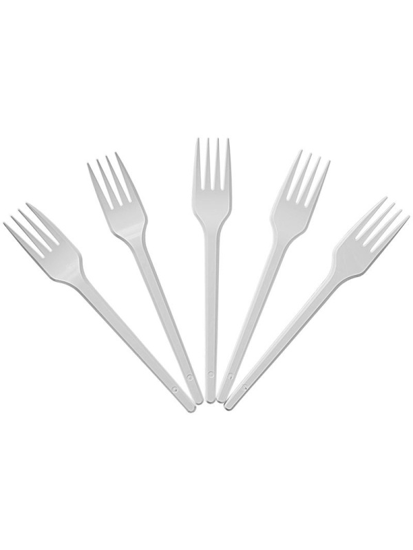 Вилки одноразовые OfficeClean, набор 100шт., эконом, ПС, белые, 16,5см