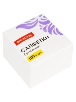 Салфетки бумажные OfficeClean, 1 слойн., 23*23см, белые, 100шт.