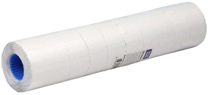 Этикет-лента OfficeSpace, 26*12мм, волна, белая 800 этикеток