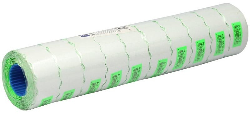 Этикет-лента OfficeSpace, 26*12мм, волна, зеленая, 800 этикеток