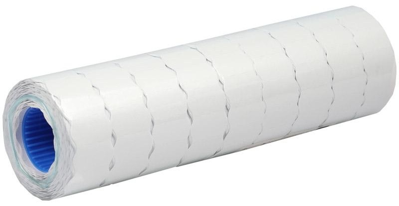 Этикет-лента OfficeSpace, 22*12мм, волна, белая, 800 этикеток