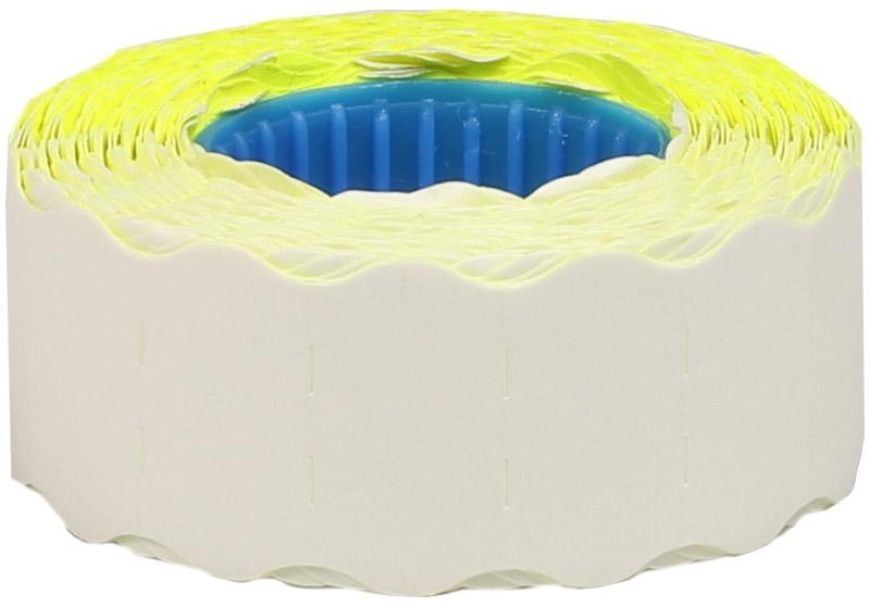 Этикет-лента OfficeSpace, 22*12мм, волна, желтая, 800 этикеток