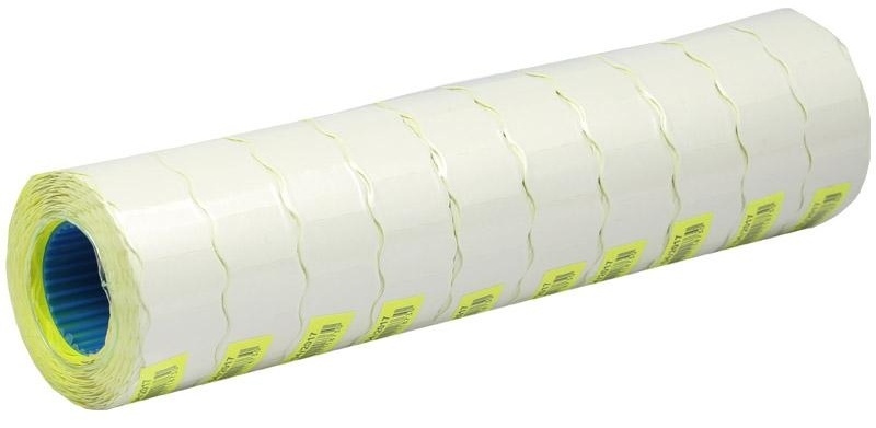 Этикет-лента OfficeSpace, 22*12мм, волна, желтая, 800 этикеток