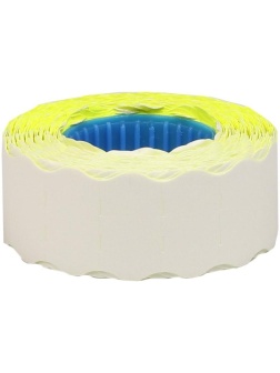 Этикет-лента OfficeSpace, 22*12мм, волна, желтая, 800 этикеток