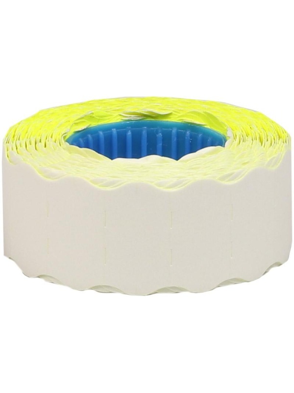 Этикет-лента OfficeSpace, 22*12мм, волна, желтая, 800 этикеток