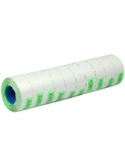 Этикет-лента OfficeSpace, 22*12мм, волна, зеленая, 800 этикеток