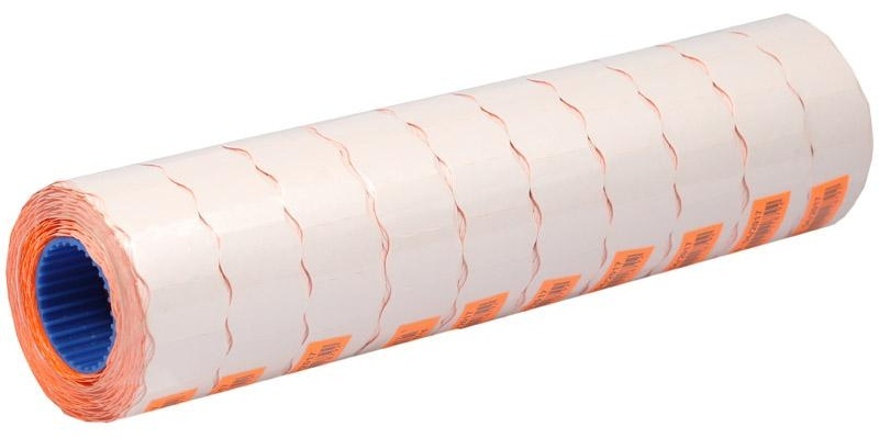 Этикет-лента OfficeSpace, 22*12мм, волна, оранжевая, 800 этикеток