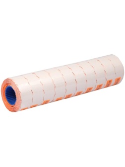 Этикет-лента OfficeSpace, 22*12мм, волна, оранжевая, 800 этикеток