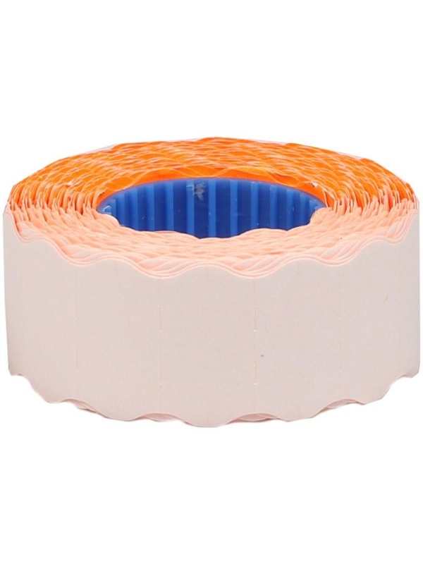 Этикет-лента OfficeSpace, 22*12мм, волна, оранжевая, 800 этикеток