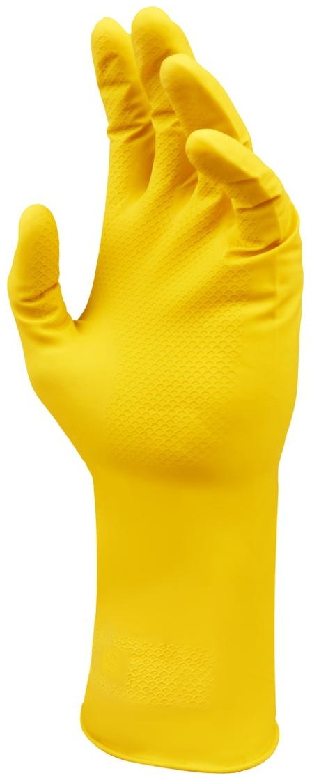 Перчатки резиновые хозяйственные OfficeClean Универсальные, разм. S, желтые, пакет с европодвесом