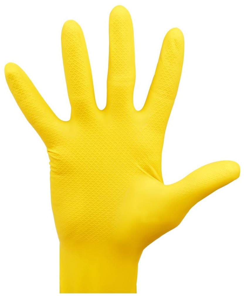 Перчатки резиновые хозяйственные OfficeClean Универсальные, разм. XL, желтые, пакет с европодвесом