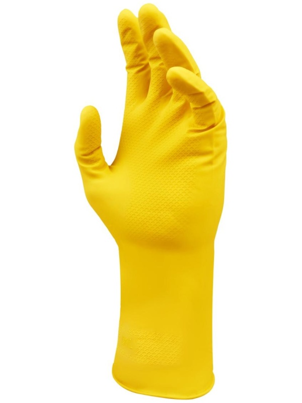 Перчатки резиновые хозяйственные OfficeClean Универсальные, разм. XL, желтые, пакет с европодвесом