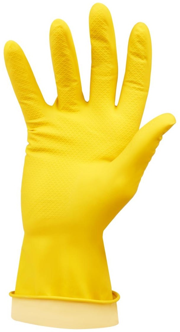 Перчатки резиновые хозяйственные OfficeClean Универсальные, разм. М, желтые, пакет с европодвесом