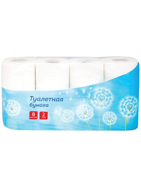 Бумага туалетная OfficeClean 2-слойная, 8шт., тиснение, белая, 8 уп.