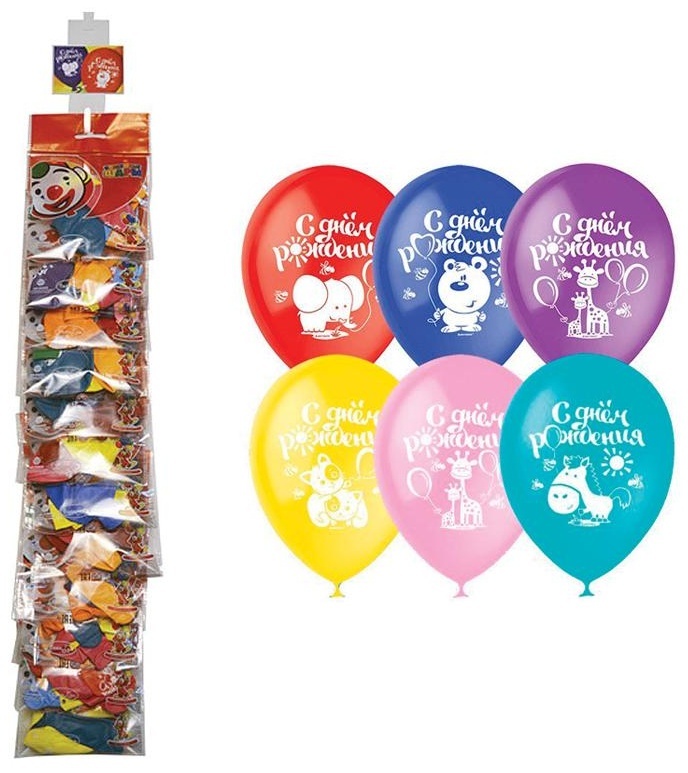 Воздушные шары,  5шт., М12/30см, ПатиБум 