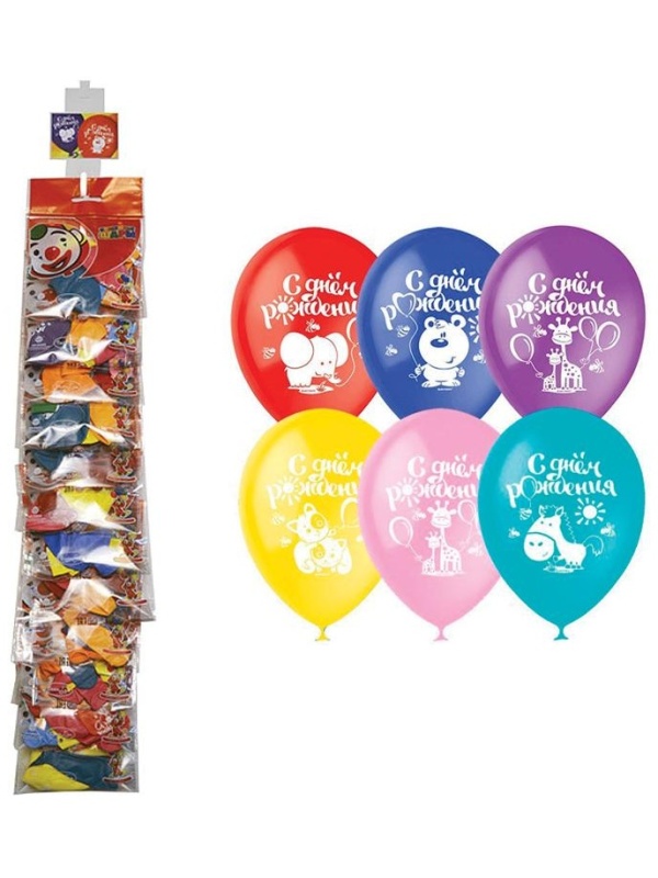 Воздушные шары,  5шт., М12/30см, ПатиБум 