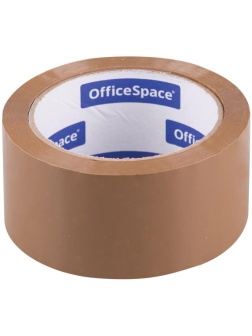 Клейкая лента упаковочная OfficeSpace, 48мм*66м, 45мкм, темная, ШК