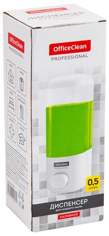 Диспенсер для жидкого мыла OfficeClean Professional, наливной, ABS-пластик, механический, белый, 0,5л