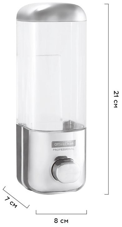 Диспенсер для жидкого мыла OfficeClean Professional, наливной, ABS-пластик, хром, 0,5л