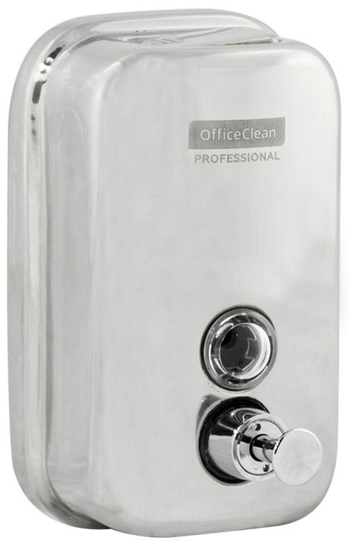Диспенсер для жидкого мыла OfficeClean Professional, наливной, механический, нержавеющая сталь, 0,5л