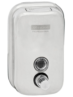 Диспенсер для жидкого мыла OfficeClean Professional, наливной, механический, нержавеющая сталь, 0,5л